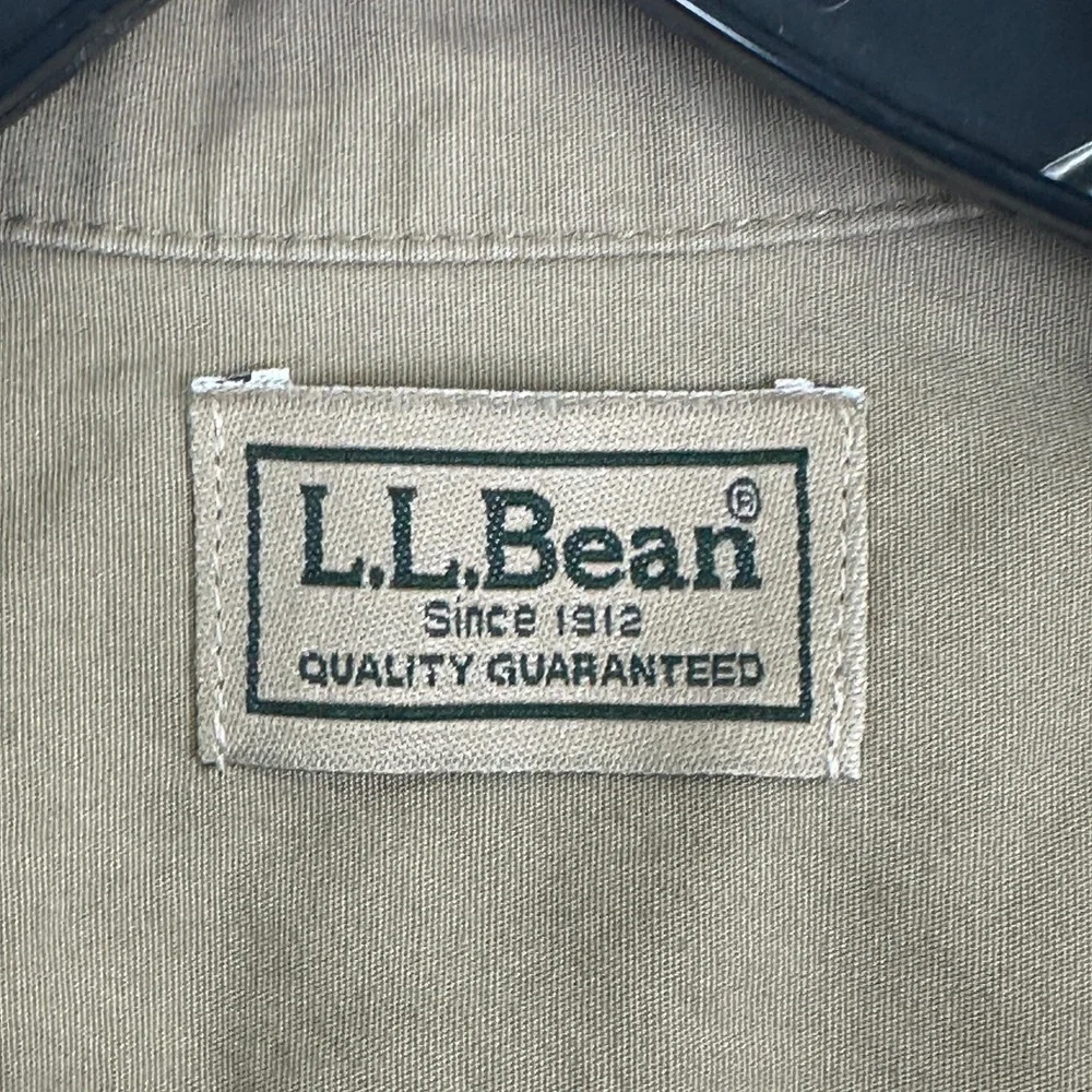 LL Bean Utility Safari Button Down Shirt Mens 2XL Khaki Tan Gorpcore Rugged